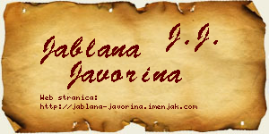 Jablana Javorina vizit kartica